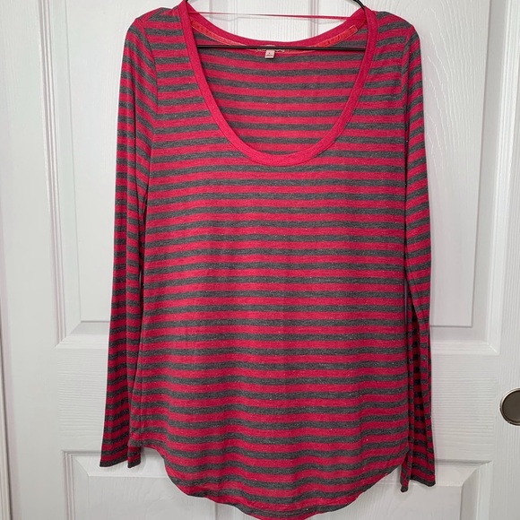 Juicy Couture Pink & Grey Stripped Long Sleeve - Picture 2 of 7